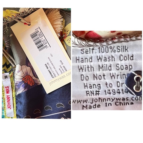 Johnny Was Dakota Adelaide Silk Blouse M - Picture 14 of 14